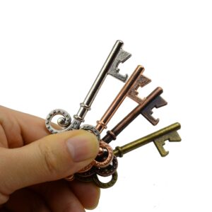 Makhry Skeleton Key Bottle Openers wedding favors 50pcs thanks bottle opener for Anniversary Graduation Party (Antique Silver)