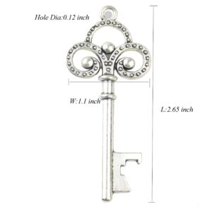 Makhry Skeleton Key Bottle Openers wedding favors 50pcs thanks bottle opener for Anniversary Graduation Party (Antique Silver)