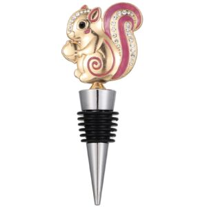 DOITOOL Alloy Wine Bottle Stopper Animal Squirrel Shaped Wine Pourer Reusable Beverage Plug Cap Champagne Saver for Easter Wedding Bar Party