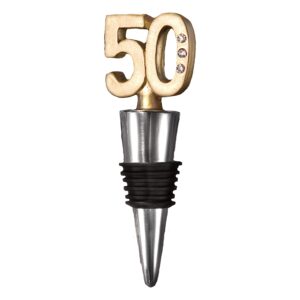fashioncraft 50th anniversary wine bottle stopper favors, pack of 1