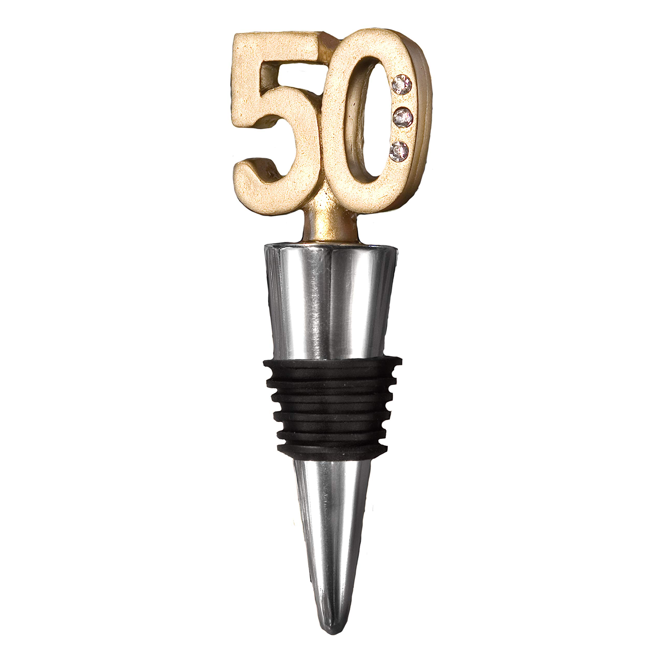 FASHIONCRAFT 50th Anniversary Wine Bottle Stopper Favors, Pack of 1