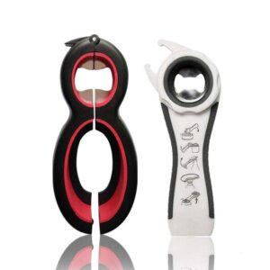 multi jar bottle opener,all in one bottle opener,5-in-1 and 6-in-1 multi opener kitchen tools set,can jar opener kit with ergonomic anti slip grip handle,safe and efficient opening (style 1)