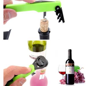 2 Pcs Multi Bottle Opener Beer Bottle Tin Can Lid Off Jar Opener Corkscrew Multifunctional 4 in 1 Can Opener Foil Cutter Kitchen Drinking Bar Tools for Restaurant Travel