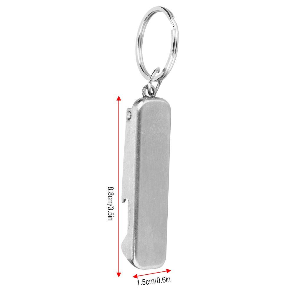 Dilwe 2 in 1 Nail Cutter Bottle Opener, Stainless Steel Mini Foldable Nail Clippers with Keychain