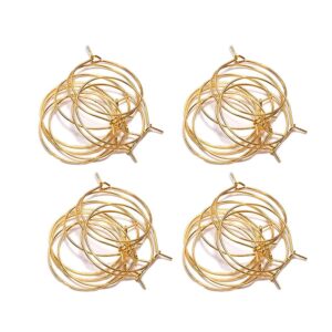 100pcs champagne wine glasses charm rings, bar beverage identifiers glass bottle labeling champagne decor wire hoops earring(20 mm,gold)