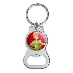 graphics & more scooby-doo shaggy character keychain with bottle cap opener