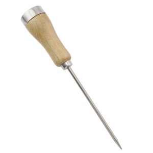 yyangz stainless steel ice pick, bartender carving tool with safety wooden handle for home kitchen restaurant bar