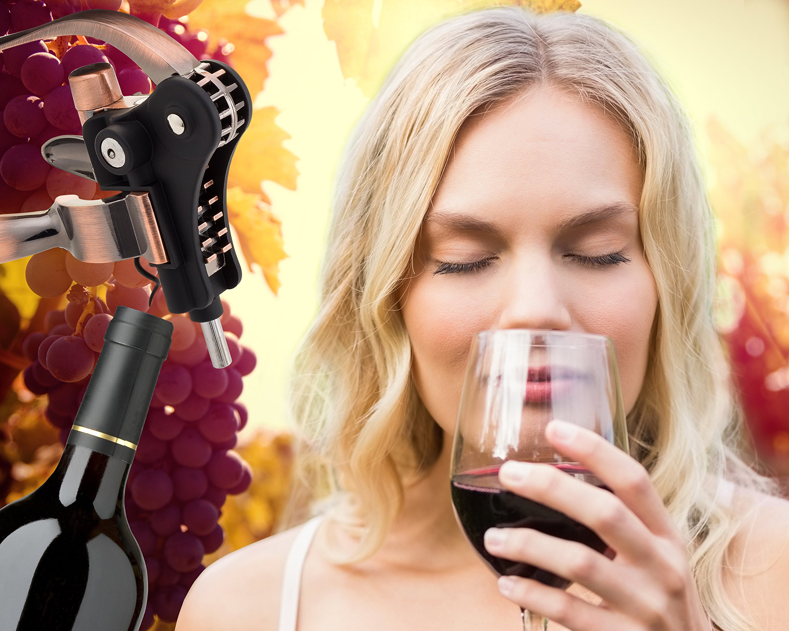 Wine Opener Corkscrew Set - Foil Cutter and Extra Screwpull Wine Opener, Heavy Duty Corkscrew Wine Opener - Military Grade Material, Unlike Other Wine bottle Openers This Does Not Break