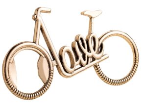 24 pcs love design golden bicycle shape bottle openers for wedding favors bridal shower gifts ，decorations and souvenirs for guests (24, golden love bicycle)