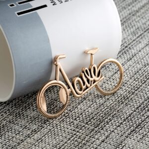 24 PCS Love Design Golden Bicycle Shape Bottle Openers for Wedding Favors Bridal Shower Gifts ，Decorations and Souvenirs for Guests (24, golden love bicycle)