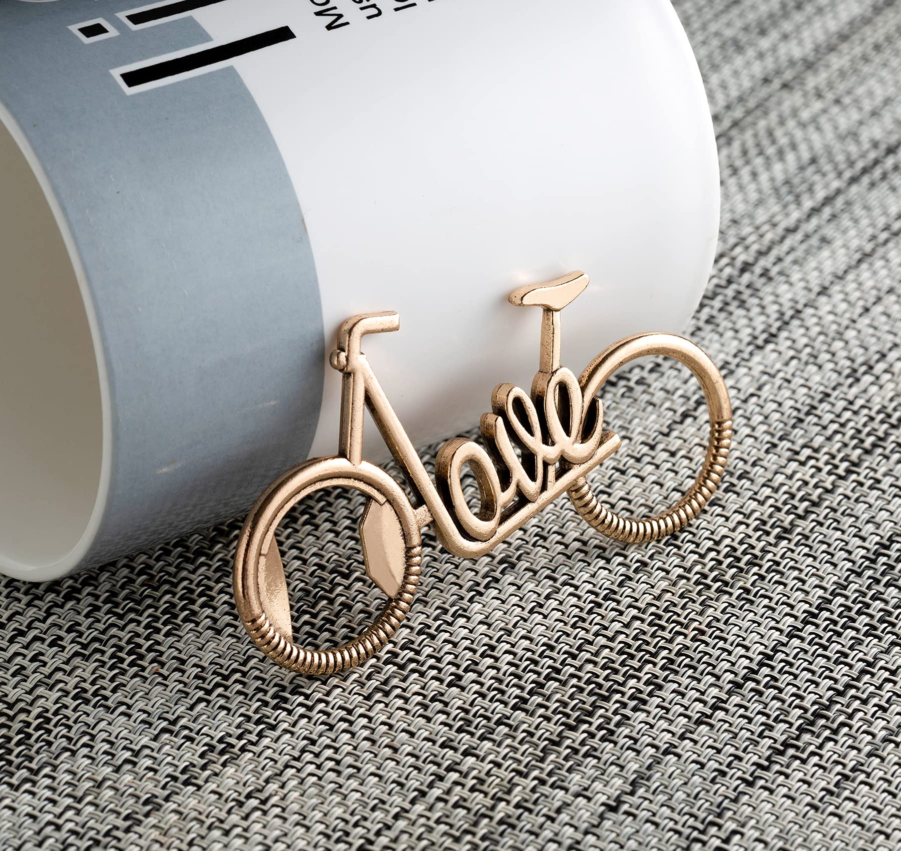 24 PCS Love Design Golden Bicycle Shape Bottle Openers for Wedding Favors Bridal Shower Gifts ，Decorations and Souvenirs for Guests (24, golden love bicycle)