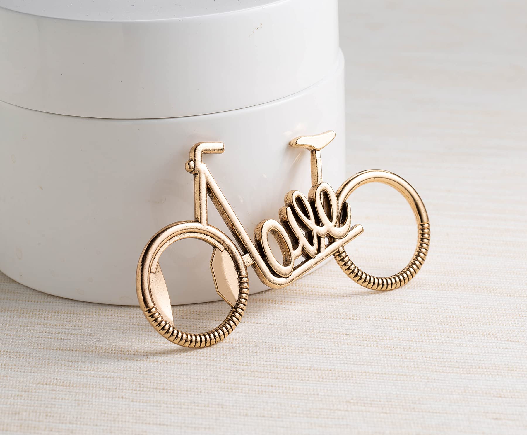24 PCS Love Design Golden Bicycle Shape Bottle Openers for Wedding Favors Bridal Shower Gifts ，Decorations and Souvenirs for Guests (24, golden love bicycle)