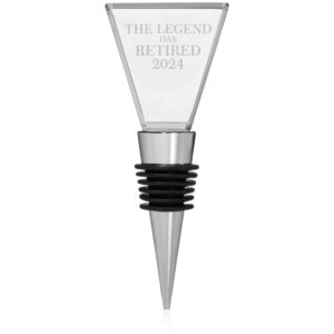 crystal wine and beverage bottle stopper the legend has retired 2024 retirement gift