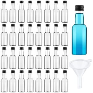 75 pcs 1.7 oz mini liquor bottles plastic empty spirit bottle with black screw cap mini wine bottles hot sauce bottles shot bottles with caps