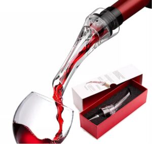 wine pourer aerator wine aerator pourer spout wine decanter wine accessories and gifts, wine aerator for wine bottle wine gifts for women and men wine air aerator pourer clear