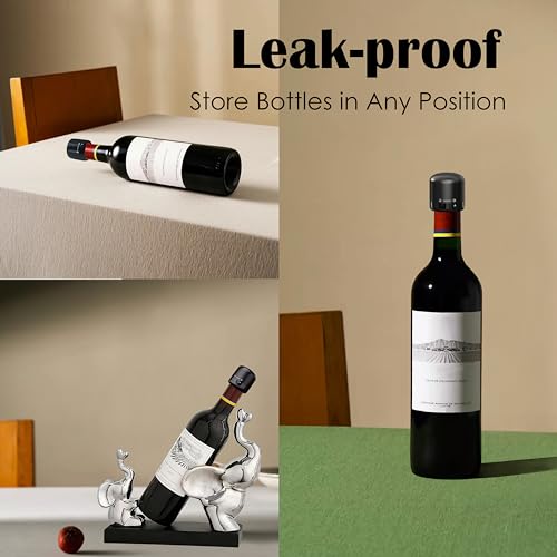 Hosslearlear Wine Stoppers for Wine Bottles, Silicone Reusable Corks Wine Preserver, Cute Wine Accessories - Set of 2