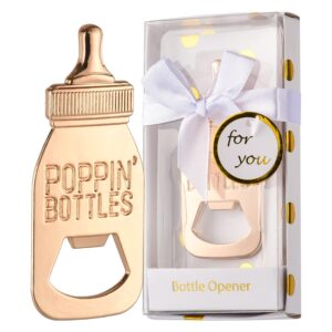 16pcs poppin bottles baby shower favor beer bottle opener baby birthday return gifts for guests baby party decorations girl boys souvenirs gift (white poppin, 16)