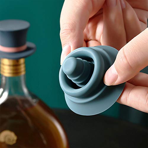 Silicone Wine Stopper Bottle Caps, Reusable Champagne Stoppers Magic Hat Beverage Bottles Covers Reseal Saver for Beer, Whisky, Soda Water, Funny Wine Accessories for Christmas, Party, Holiday, 3pcs