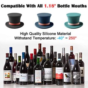 Silicone Wine Stopper Bottle Caps, Reusable Champagne Stoppers Magic Hat Beverage Bottles Covers Reseal Saver for Beer, Whisky, Soda Water, Funny Wine Accessories for Christmas, Party, Holiday, 3pcs