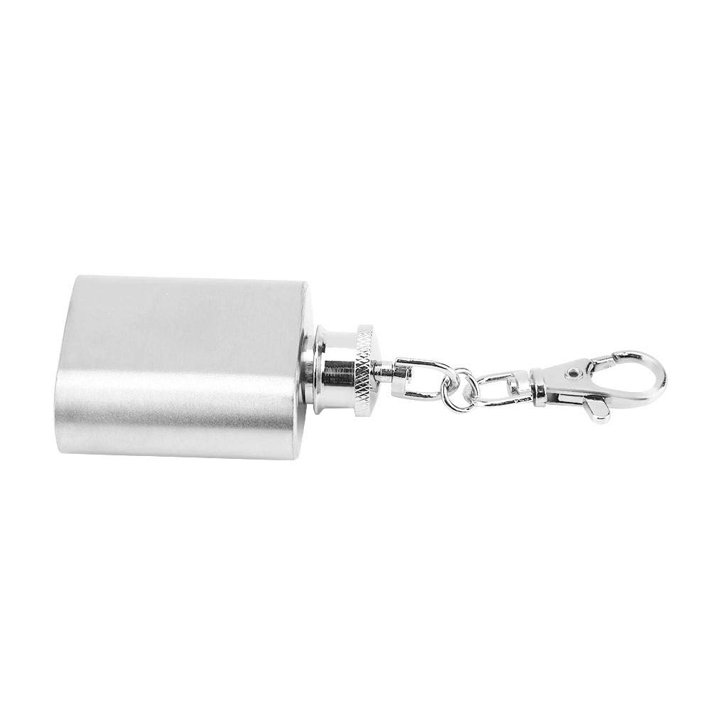 1oz Mini Pocket Wine Bottle Stainless Steel Key Chain Portable Whiskey Liquor Alcohol Bottle Screw Cap Unique Gift Ornament