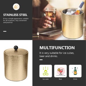 BESTonZON Gold Ice Bucket Gold Ice Bucket Gold Ice Bucket Gold Ice Bucket Stainless Steel Ice beer bottle cooler large ice bucket champagne ice bucket Bucket with Lid Gold Ice Bucket Gold Ice Bucket