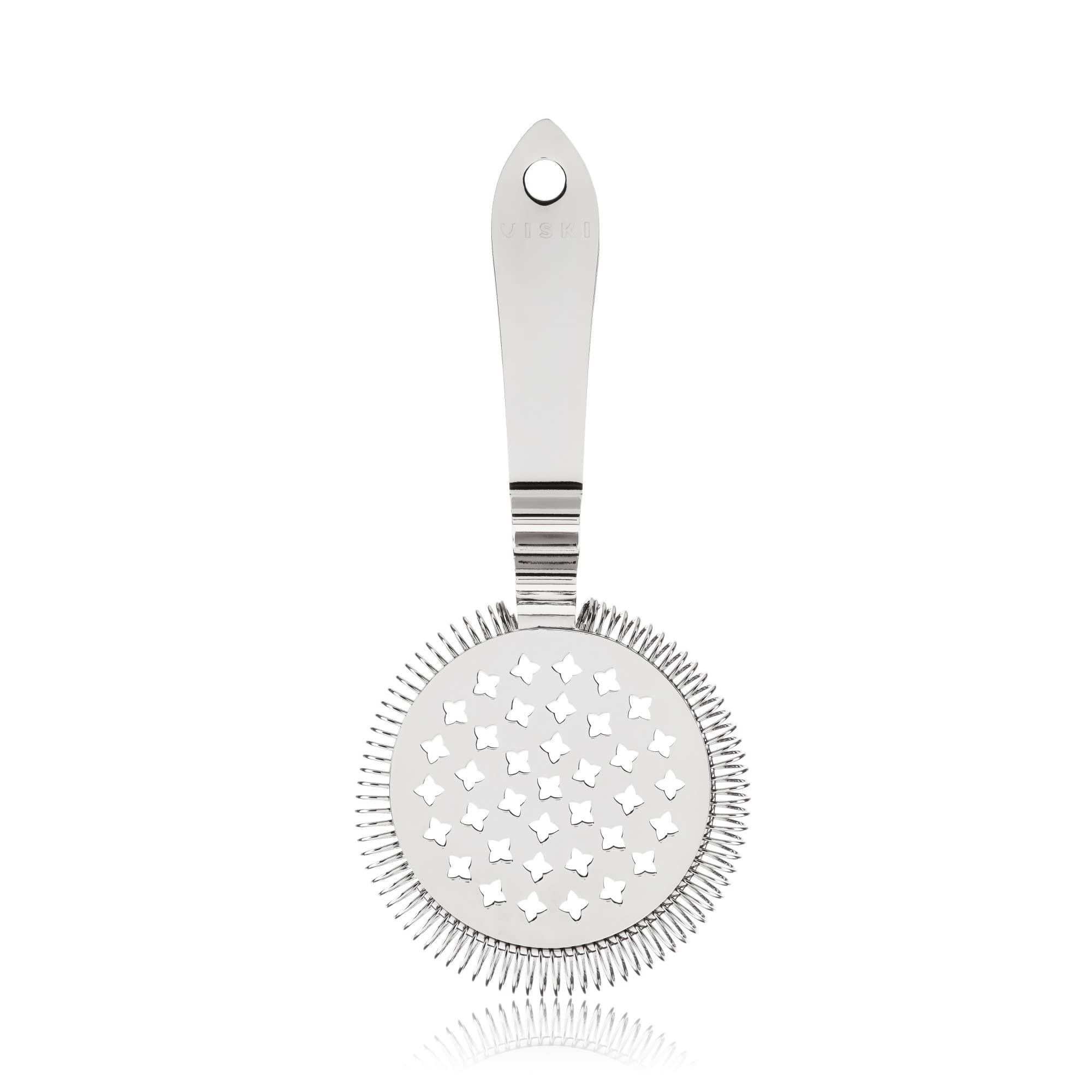 Viski Antique Style Hawthorne Strainer, Stainless Steel Cocktail Strainer, Professional Bar Tools,Silver