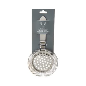 Viski Antique Style Hawthorne Strainer, Stainless Steel Cocktail Strainer, Professional Bar Tools,Silver