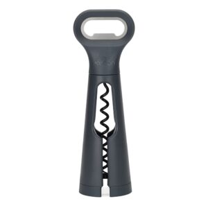 joseph joseph barstar 3-in-1 corkscrew, bottle opener & foil cutter, space saving design, gray