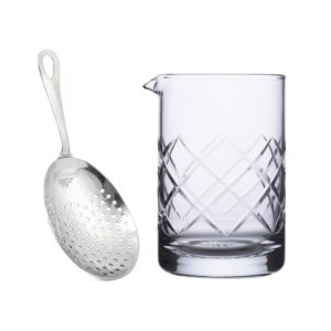 a bar above cocktail kit - julep strainer & mixing glass