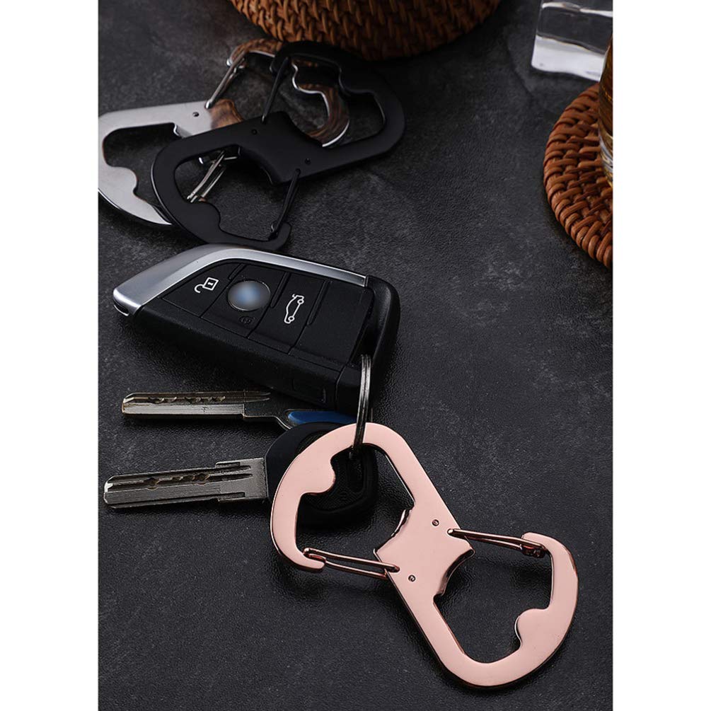 Yardwe 3pcs Key Chain Beer Bottle Opener Multifunction Carabiner Clips Beverage Keychain Climbing Clasps Camping Bottle Hooks Lid Lifter