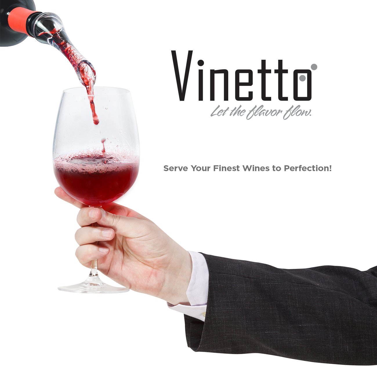 Vinetto Wine Aerator Pourer and Decanter Spout | Easy, Rapid Way To Help Air Filter Into Wine | Unique Gift Idea for Women, Men, and Wine Enthusiasts | Discover Wine’s Full Potential (Pack of 1)