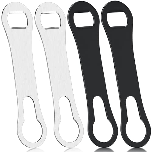 4 Pieces Bottle Opener Dog Bone Wine Bottle Opener Double Ended Beer Stainless Steel Openers Used for Party, Bartender, Kitchen or Restaurant (Black,Silver)