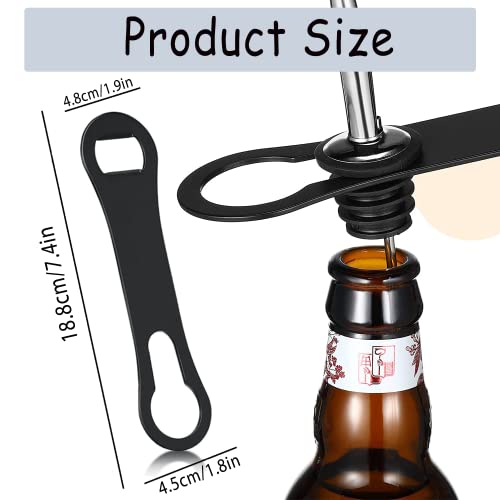 4 Pieces Bottle Opener Dog Bone Wine Bottle Opener Double Ended Beer Stainless Steel Openers Used for Party, Bartender, Kitchen or Restaurant (Black,Silver)