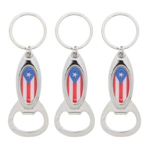 purto rico beer bottle opener keychain - set of 3 - oval