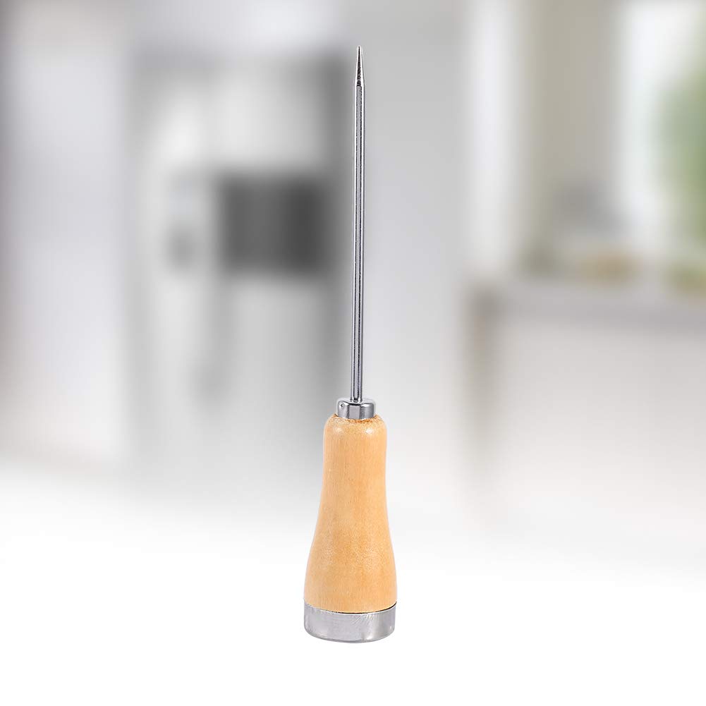 Ice Pick Crusher Wooden Handle Awl Punch Stainless Steel Awl GL Kitchen Bar Tool for Picnics, Camping, Bars, Kitchens, And Restaurants