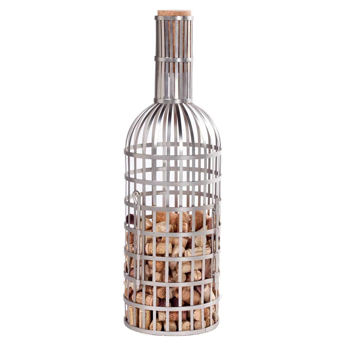 Oenophilia Metal Extra Large Cork Holder Collector with Cork Stopper, Giant Wine Bottle Design, Holds 300 Corks