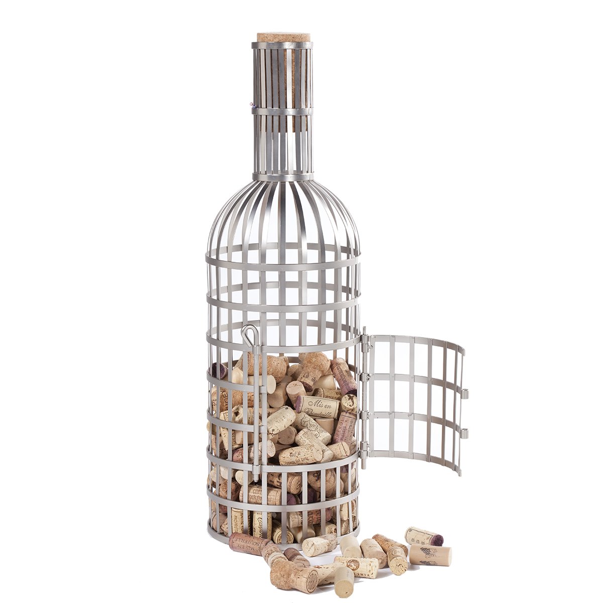 Oenophilia Metal Extra Large Cork Holder Collector with Cork Stopper, Giant Wine Bottle Design, Holds 300 Corks