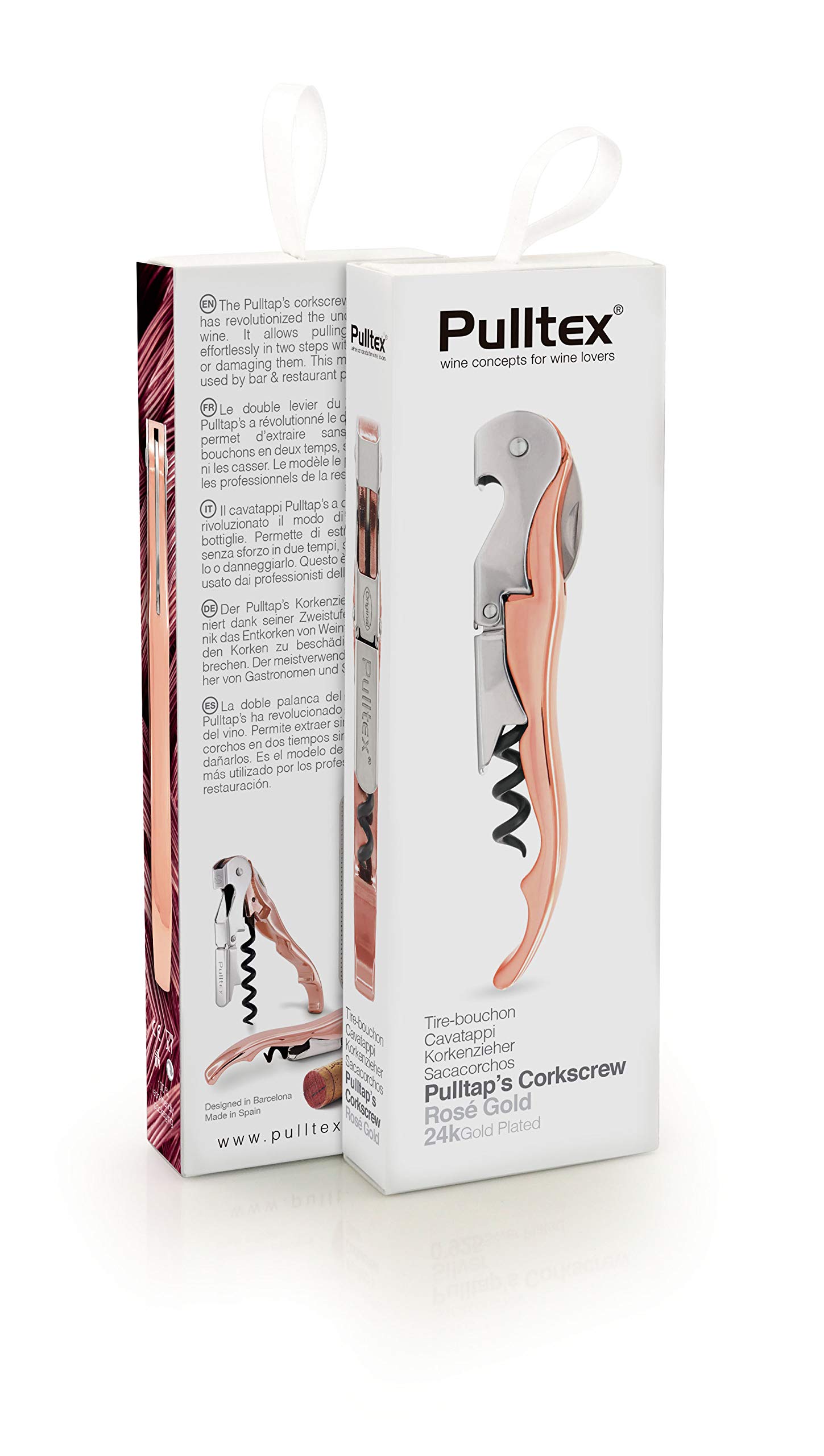 Pulltex Pulltaps Evolution Corkscrew Rose Gold with Leather Pouch Set