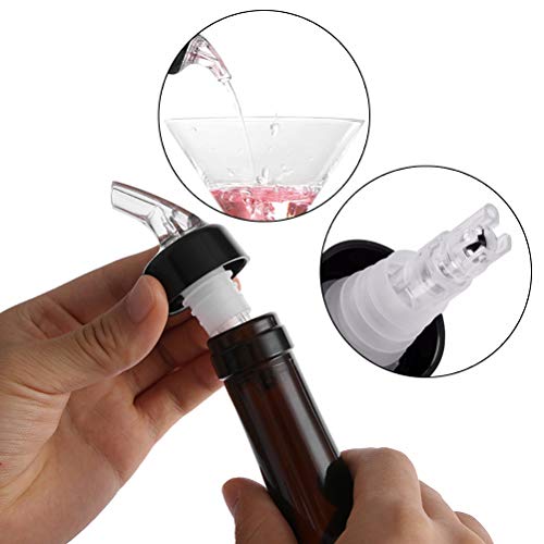 12 Pieces Automatic Measured Bottle Pourer, Uspacific Measured Wine Pourer Spouts, Bottle Pourer with Protective Case 1 oz (30 mL)(6 Transparent and 6 Red)