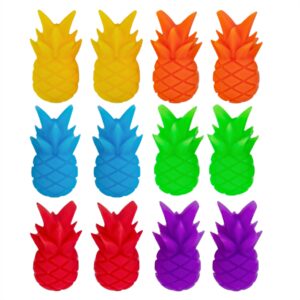 framendino, 12 pack pineapple drink markers silicone identifier wine glass tag drink charms cocktail umbrella pick cocktail for party bar supplies parasol decorative