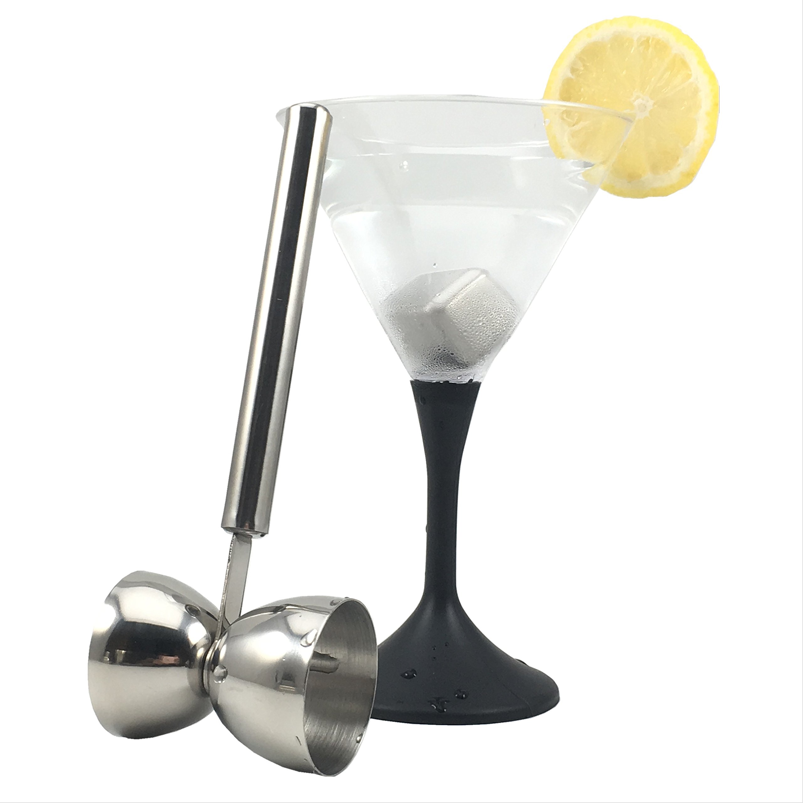 Double Jigger Stainless Steel Cocktail Measuring Cup with Handle