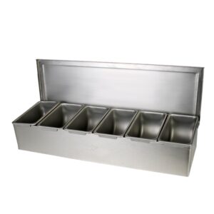 excellante 6 section stainless steel condiment compartment