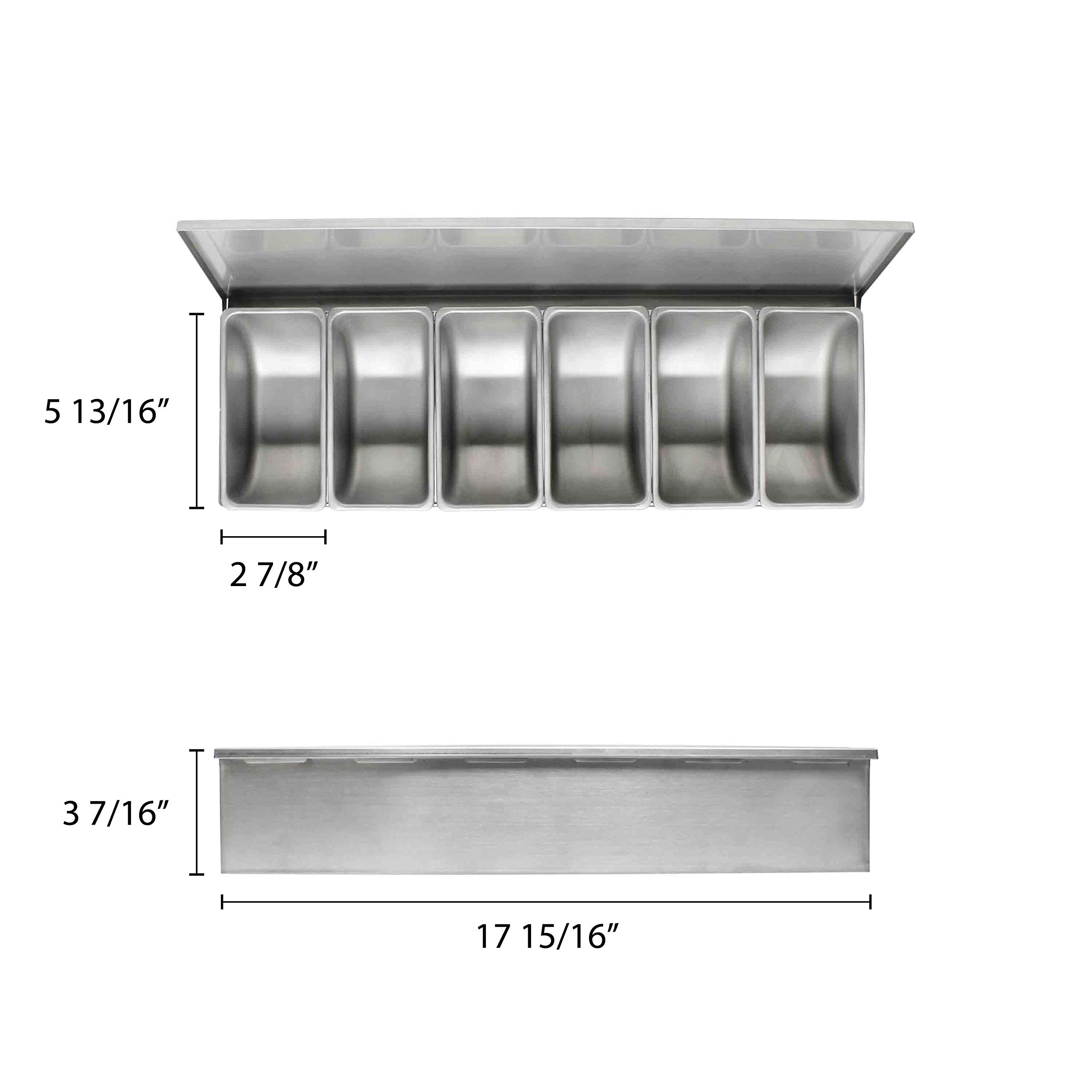 Excellante 6 Section Stainless Steel Condiment Compartment