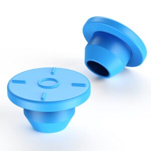 13mm self healing injection ports vials rubber stoppers mushroom mason jar lids butyl seal for glass bottle& liquid culture production jars 100pcs/pack by biomed solutions(blue)