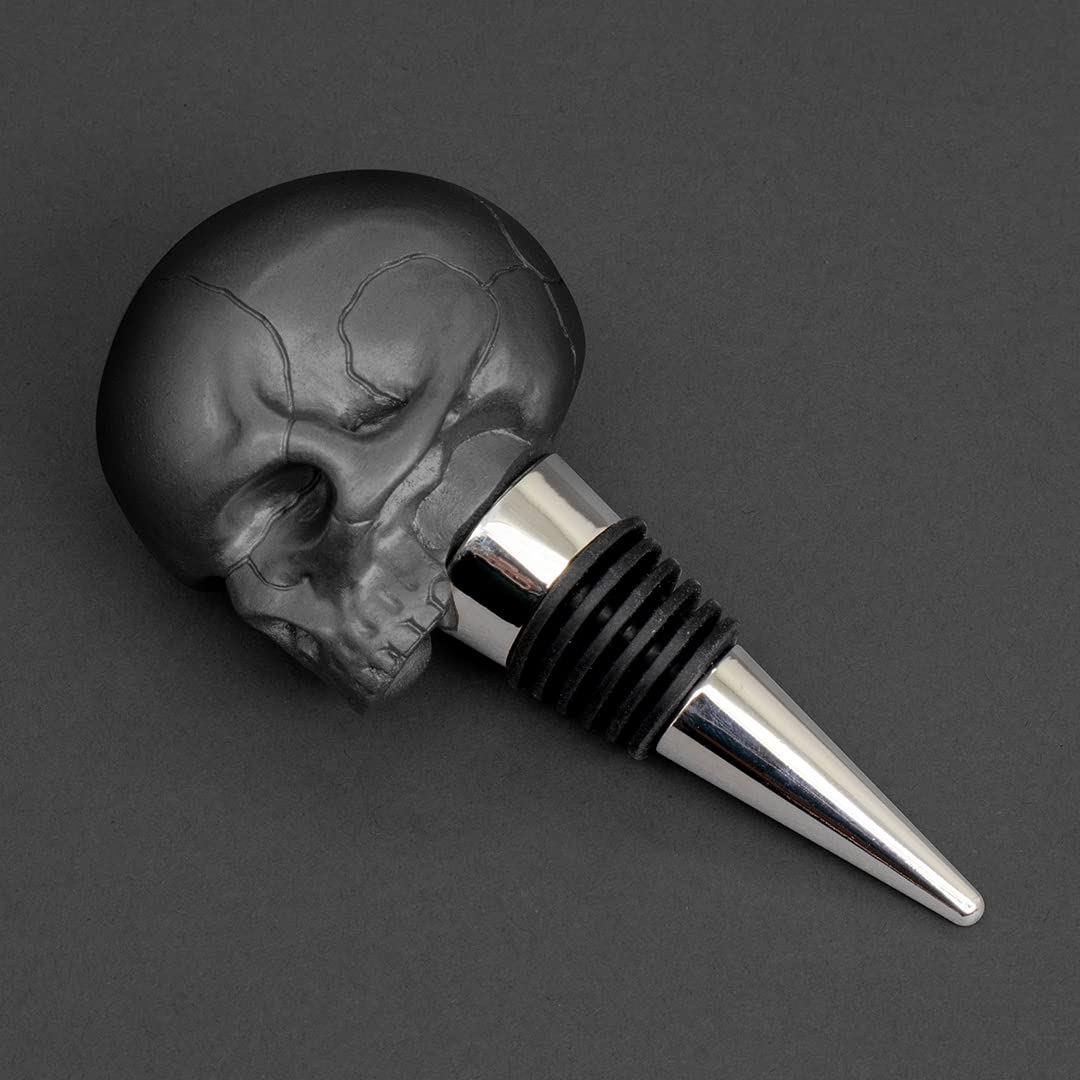 Iron & Glory | Decorative Skull Wine Stopper | Novelty Wine Bottle Stopper | Skull Decor & Goth Accessories | Halloween Wine Stoppers | Gothic Wine Accessories