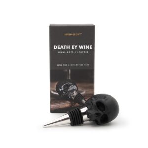 Iron & Glory | Decorative Skull Wine Stopper | Novelty Wine Bottle Stopper | Skull Decor & Goth Accessories | Halloween Wine Stoppers | Gothic Wine Accessories