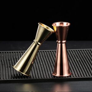 1 Pack Double Cocktail Jigger,Angzhili Stainless Steel Bar Jiggers with Measures, 2 oz/1 oz Jigger for Bartending,Bar Tools Used for Bar,Home Party,Bar Measuring Jigger (Rose gold)