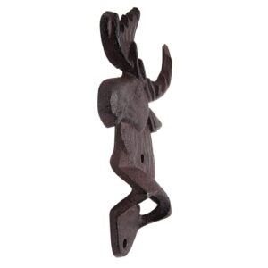 Cast Iron Moose Head Single Bottle Opener, Set of 2, Wall Mounted Accent Piece, Funny Bar Décor, Man Cave Bar Accessory, 6.25 Inches