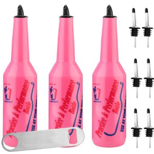 suprobarware flair bottle decorative bottles - 25oz/750ml set of 10 flair bartender practice & performance bottle pink