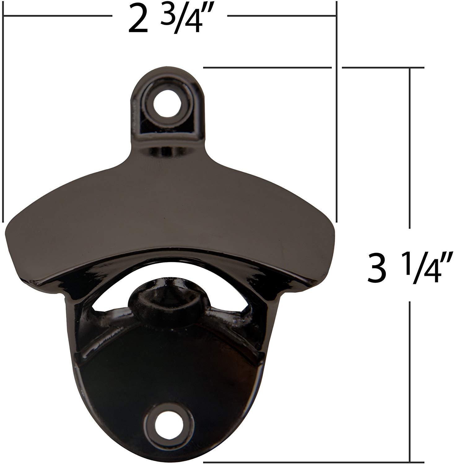 Wall Mounted Black Nickel Gun Metal Finish Beer and Soda Bottle Opener, Free Mounting Hardware Included, Quick Installation, Easy to Surface Mount